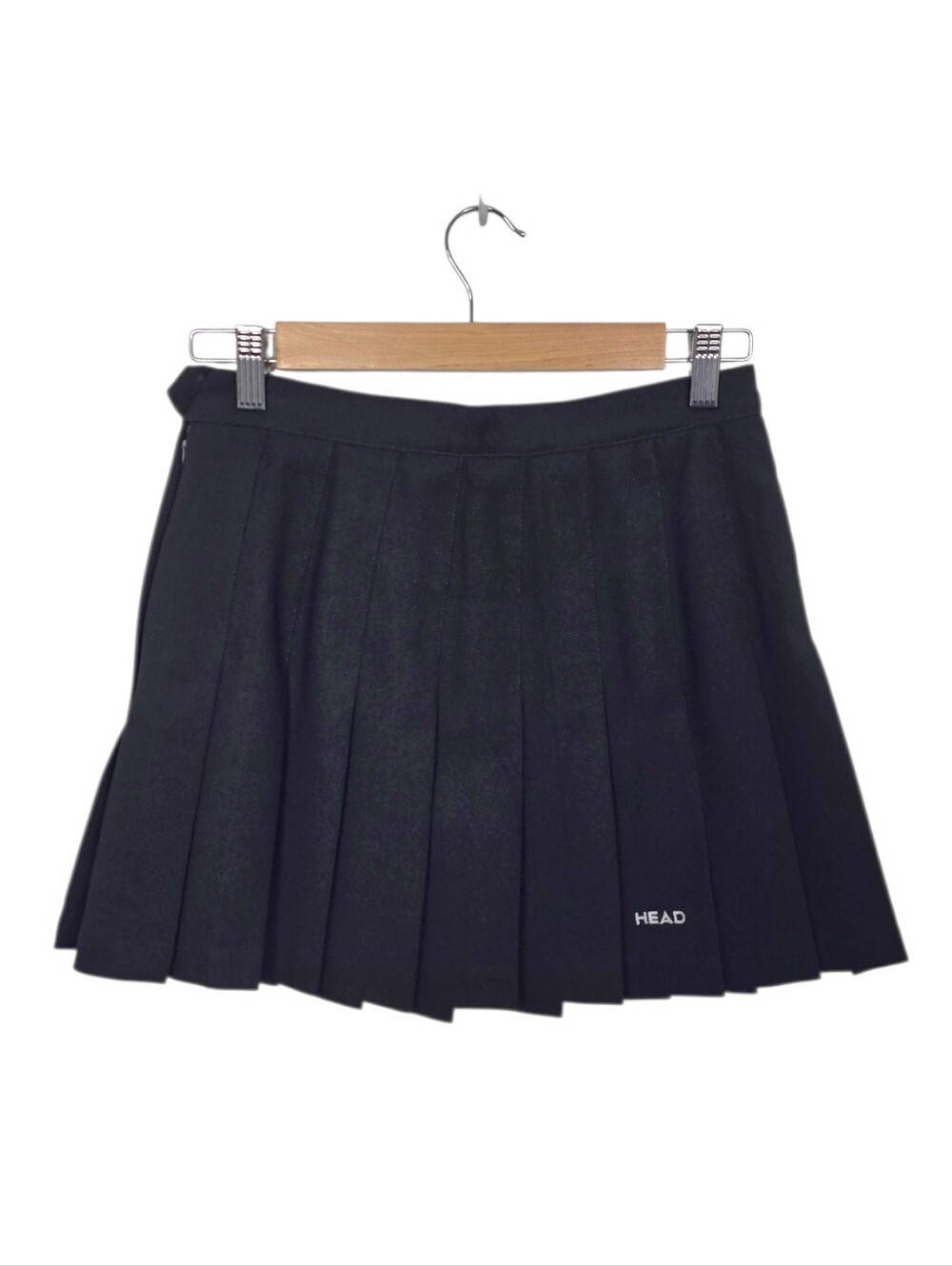 Vintage Head Pleated Medium Weight Mini Tennis Skirt Women's 8 Black